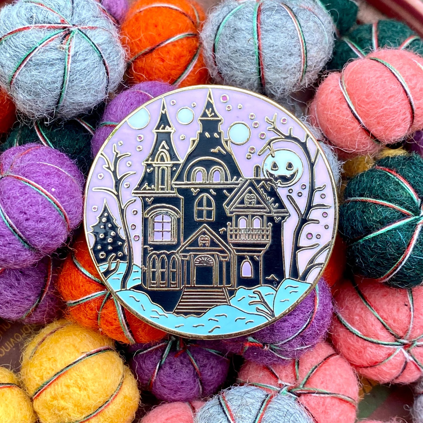 Moonlit Ghoulevard, witchy enamel pin