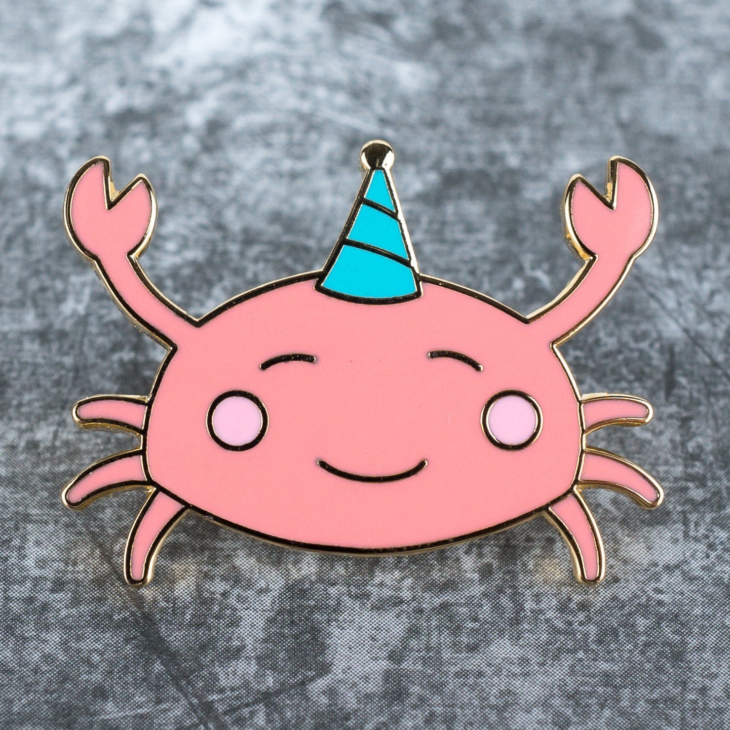 Party Crabby, kawaii enamel pin