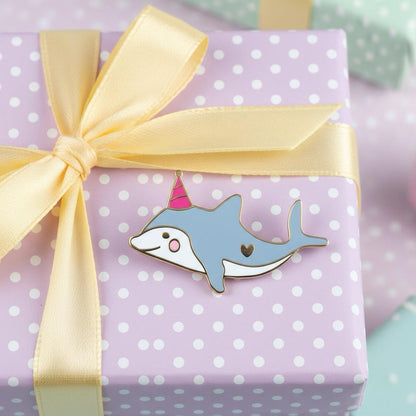 Party Dolphin enamel pin lifestyle photo