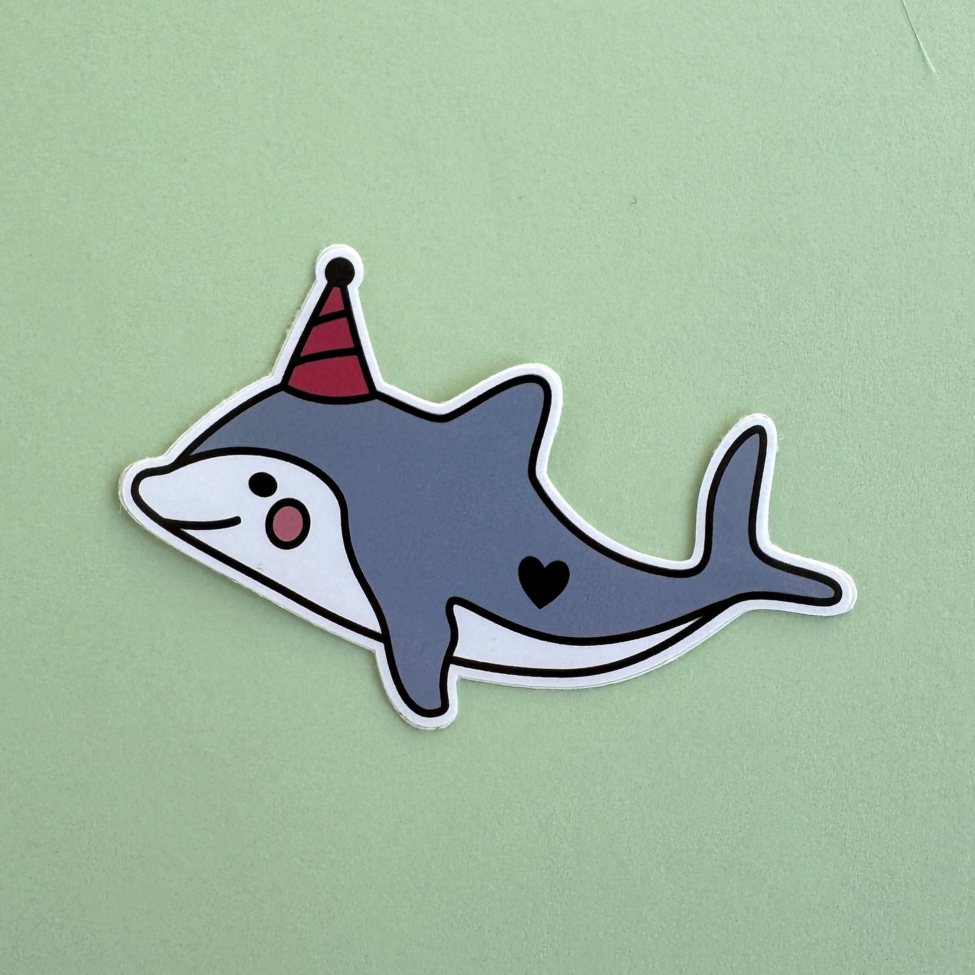 Party Dolphin sticker - kawaii dolphin alternate angle