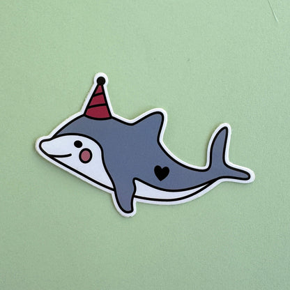 Party Dolphin sticker - kawaii dolphin alternate angle
