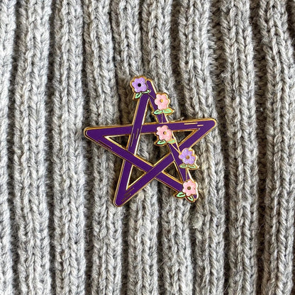 Wiccan Pentagram, witchy enamel pin