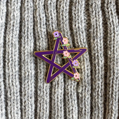 Wiccan Pentagram, witchy enamel pin