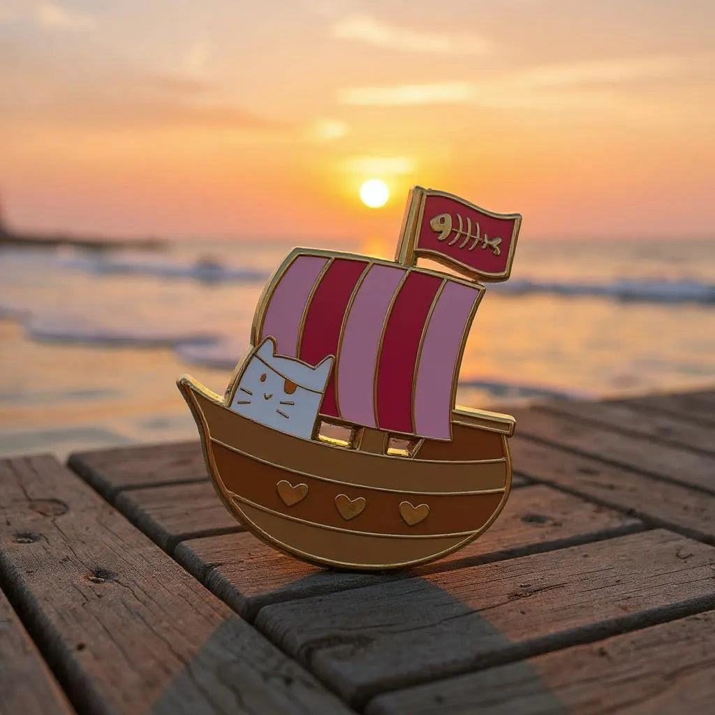 Pirate Frank, cat enamel pin