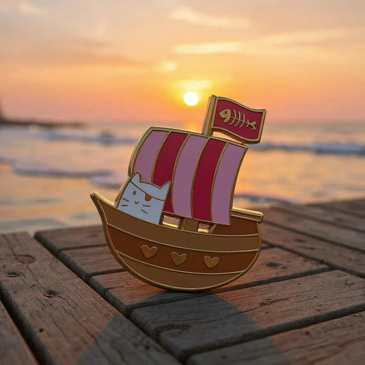 Pirate Frank, cat enamel pin