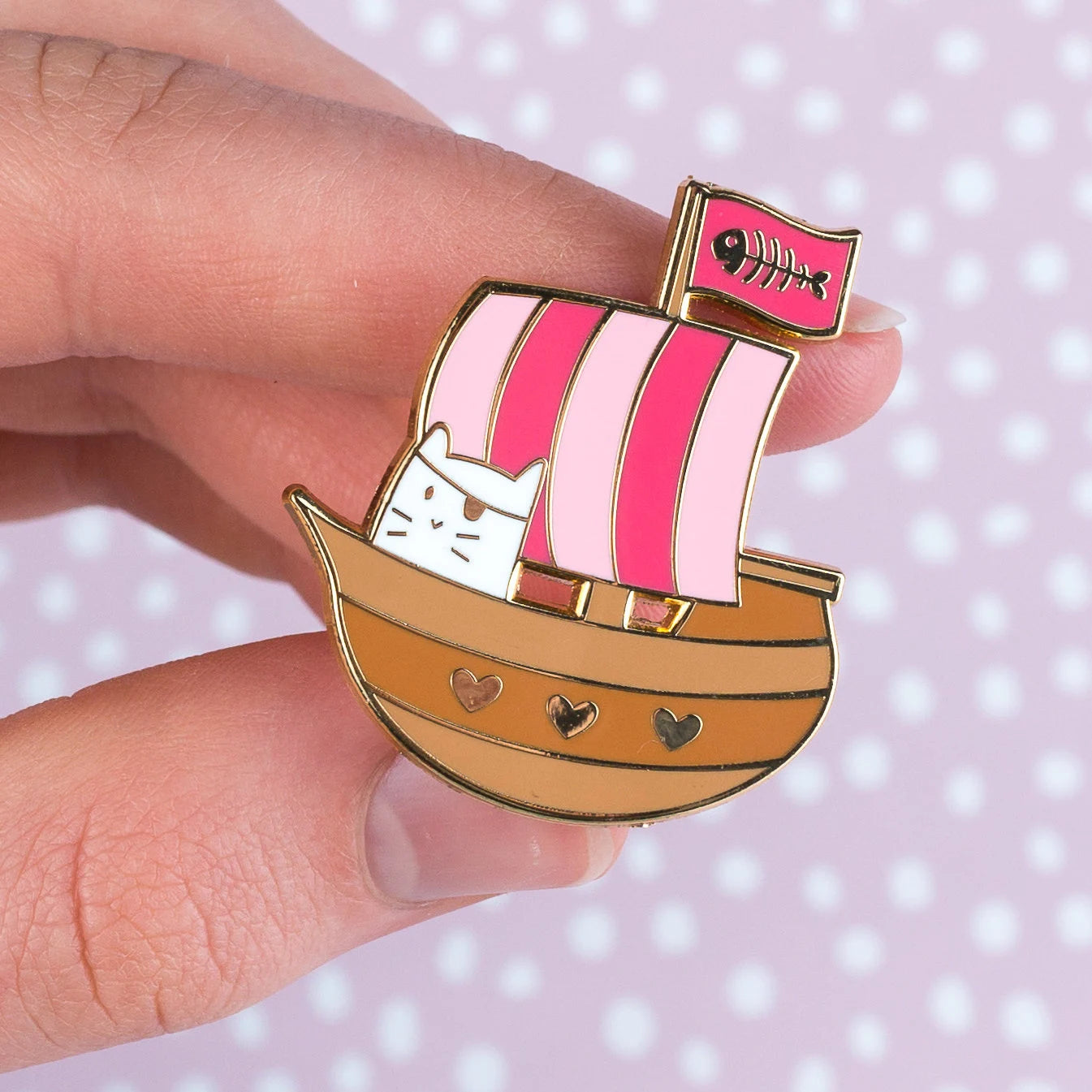 Pirate Frank, cat enamel pin