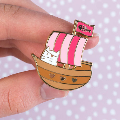 Pirate Frank, cat enamel pin