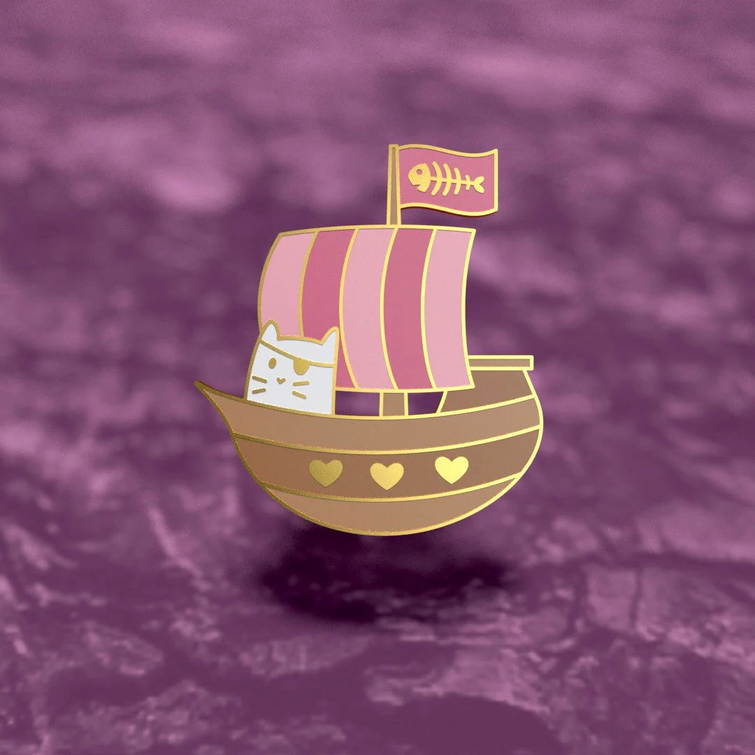 Pirate Frank, cat enamel pin