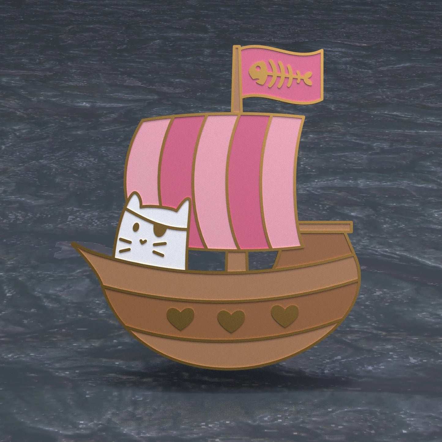 Pirate Frank, cat enamel pin