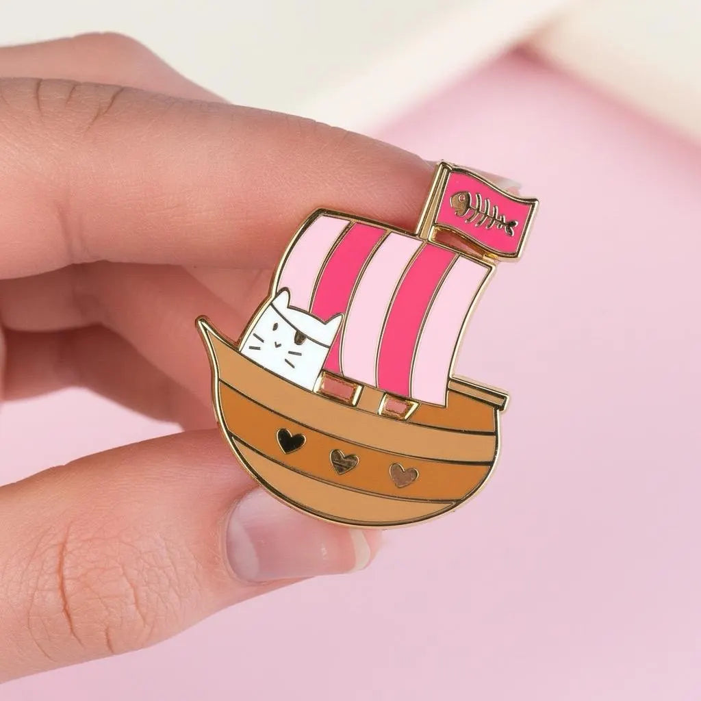Pirate Frank, cat enamel pin