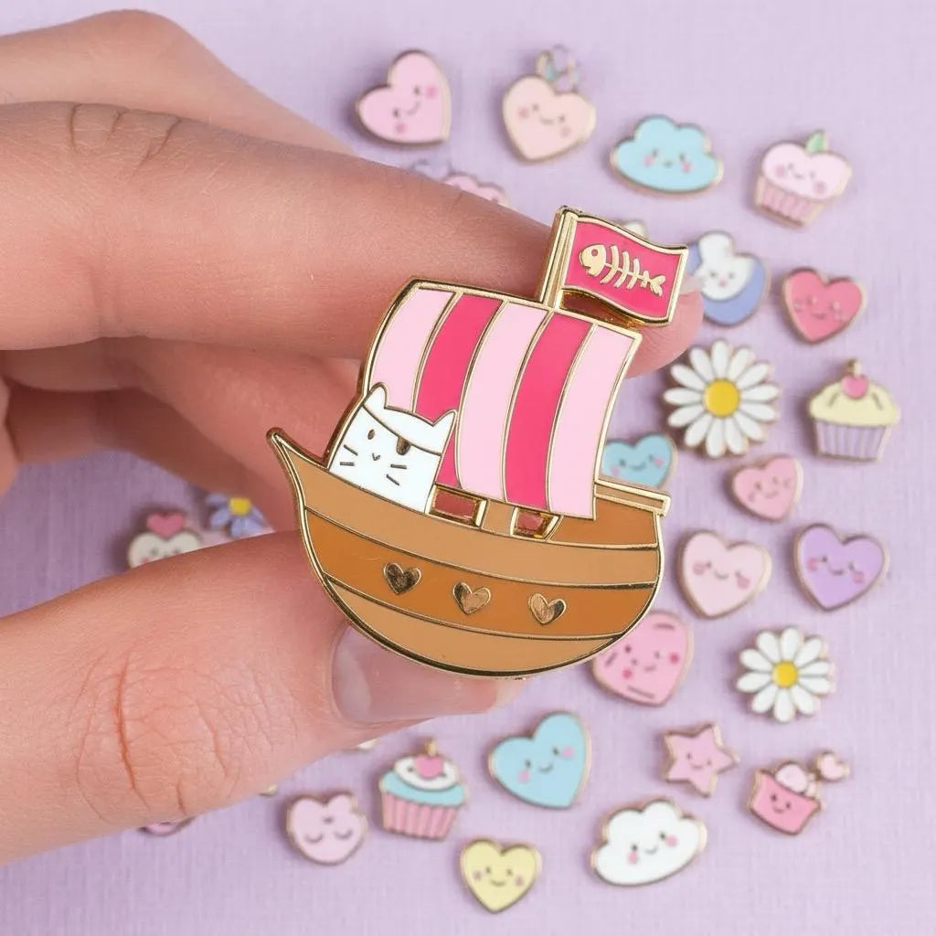 Pirate Frank, cat enamel pin