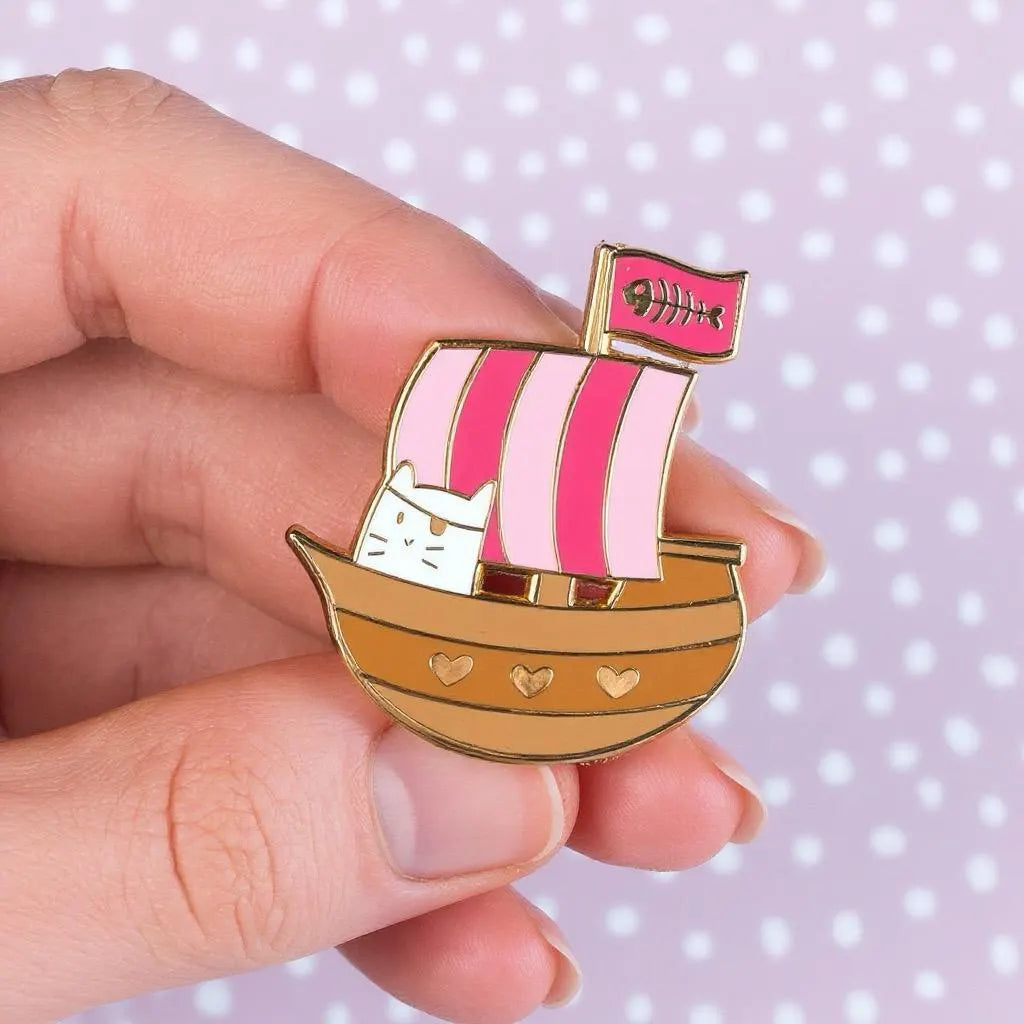 Pirate Frank, cat enamel pin