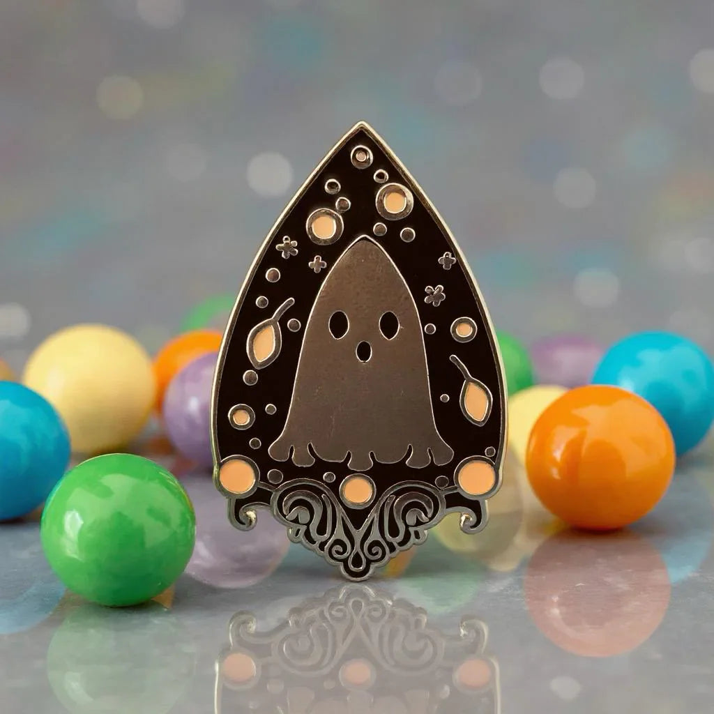 Planchette, witchy enamel pin