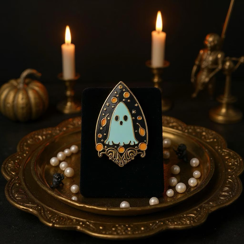 Planchette, witchy enamel pin