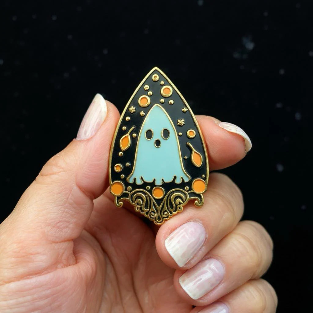 Planchette, witchy enamel pin