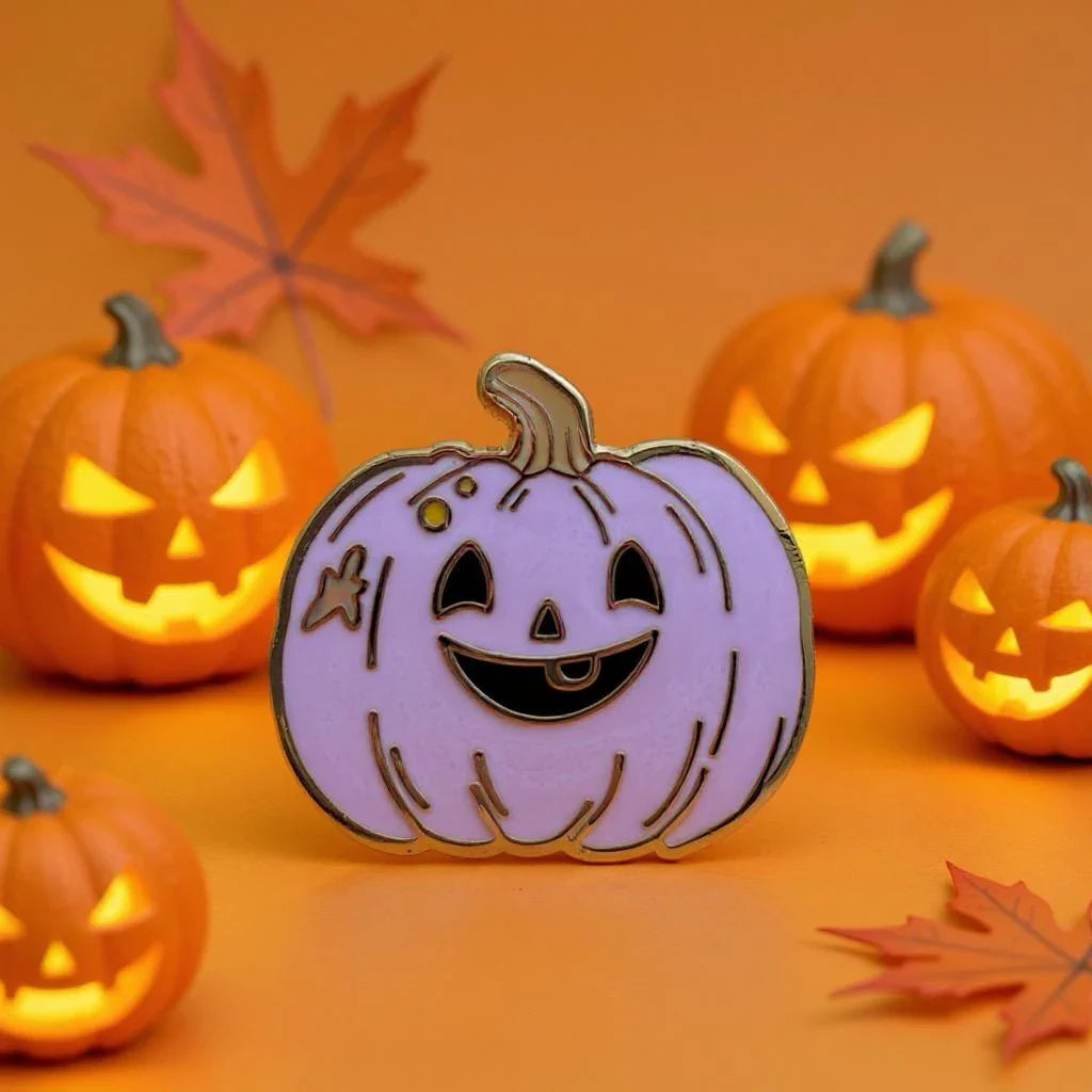 Plumkin, witchy enamel pin