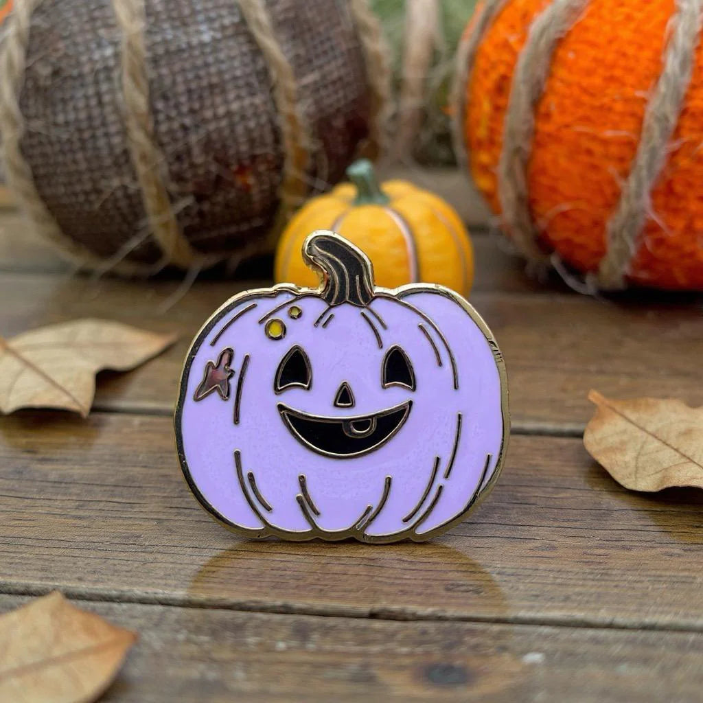 Plumkin, witchy enamel pin