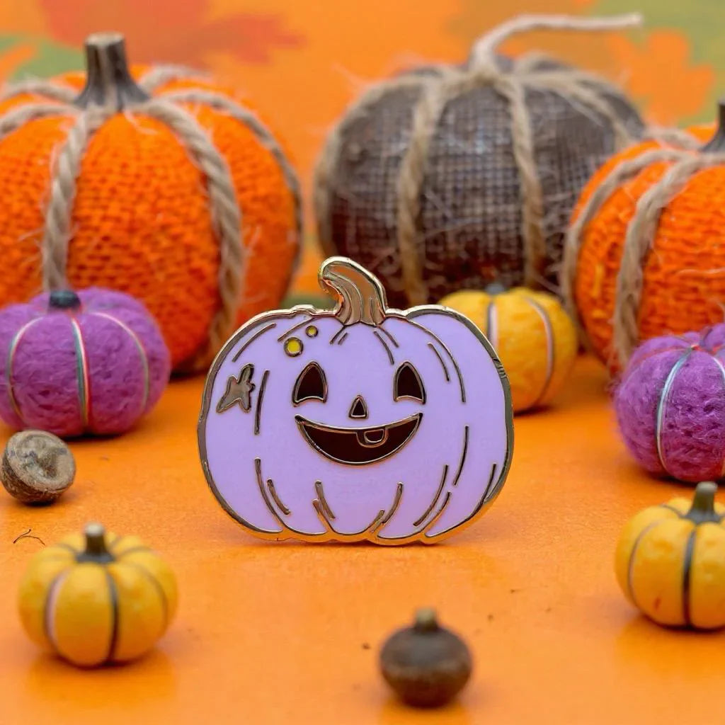 Plumkin, witchy enamel pin