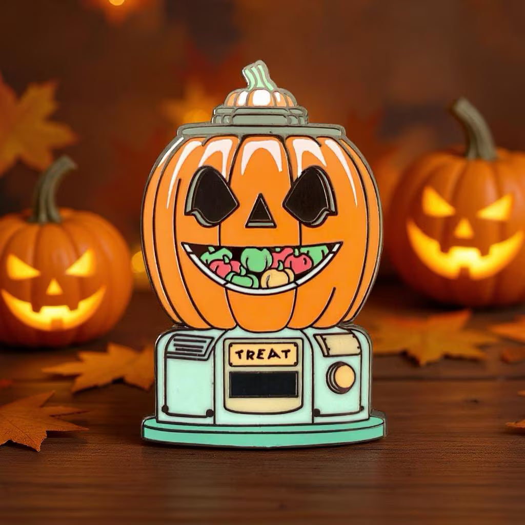 Pumpkin Gumball, witchy enamel pin
