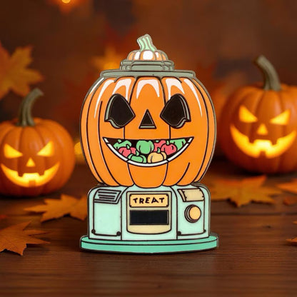 Pumpkin Gumball, witchy enamel pin