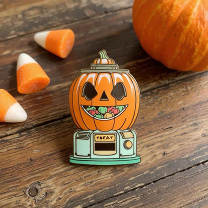 Pumpkin Gumball, witchy enamel pin