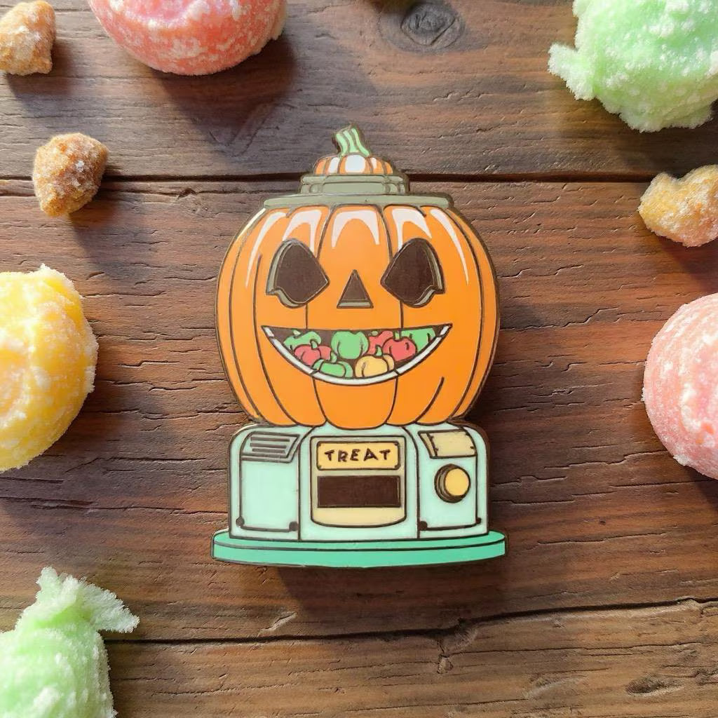 Pumpkin Gumball, witchy enamel pin