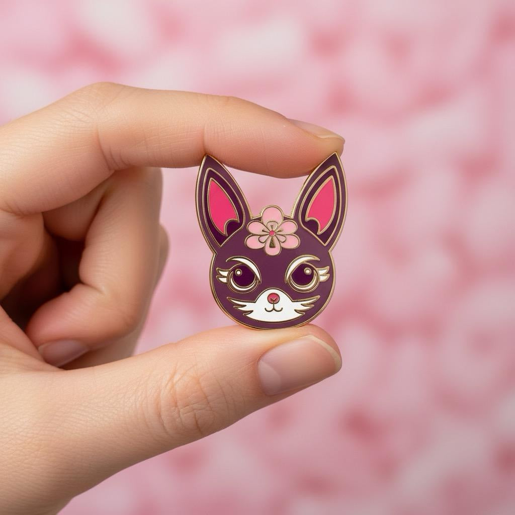 Rabbit Mask Pin, kawaii enamel pin