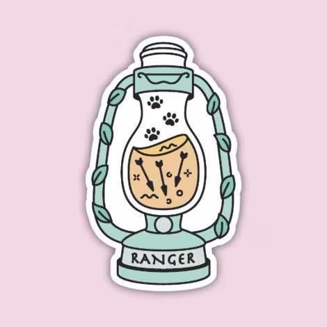Ranger Vessel sticker — lantern with paw-prints