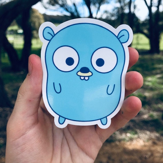 Regular Gopher sticker — classic Go gopher mascot in plain plump form, kawaii style