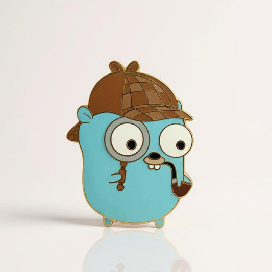 Sherlock Go Gopher, literary enamel pin