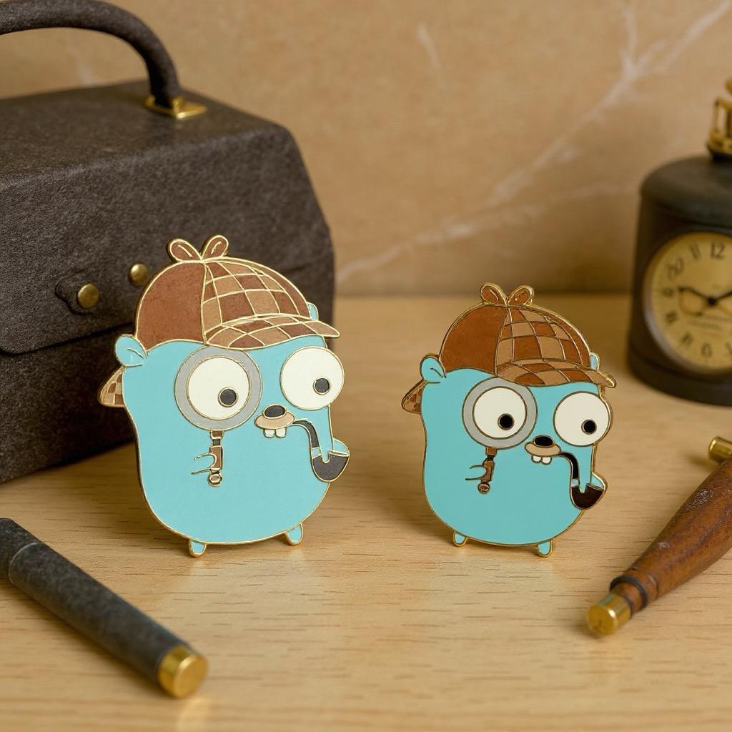 Sherlock Go Gopher, literary enamel pin