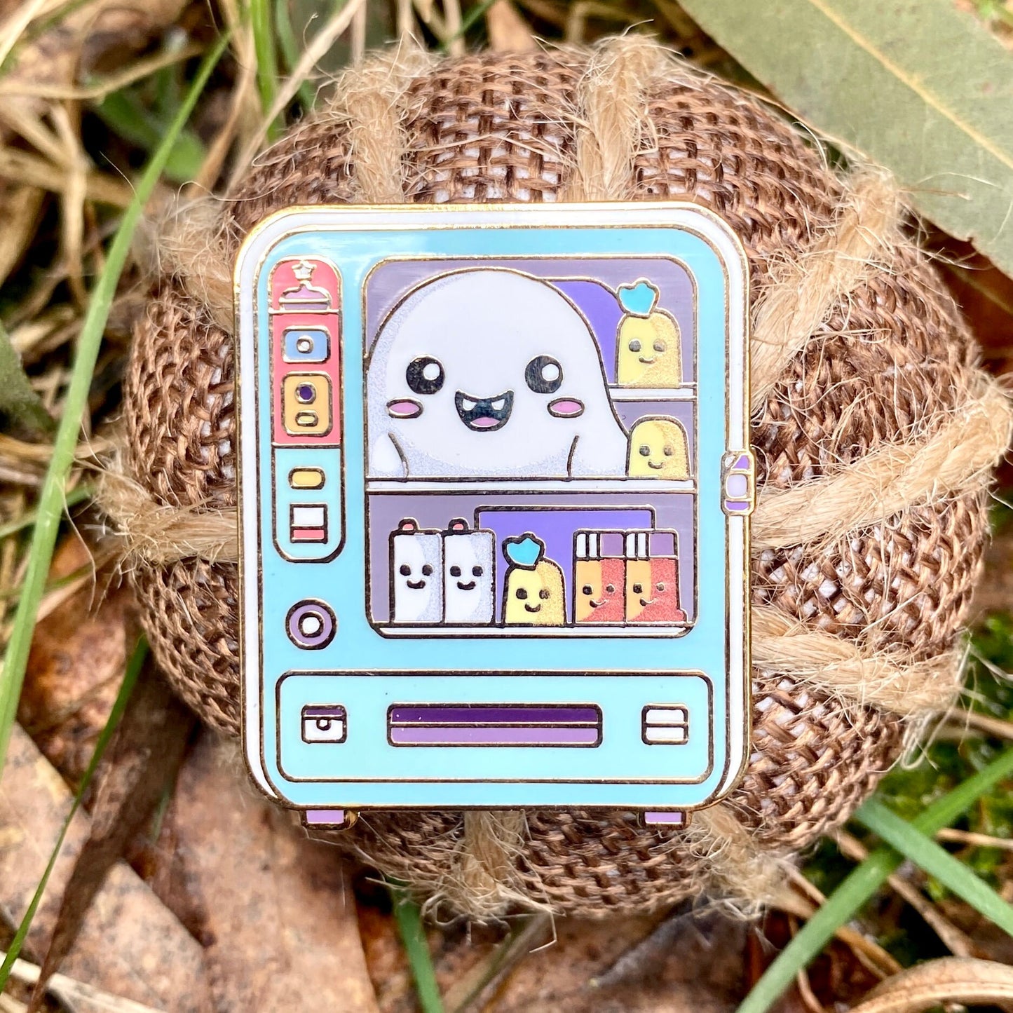Spectral Snackstop, witchy enamel pin