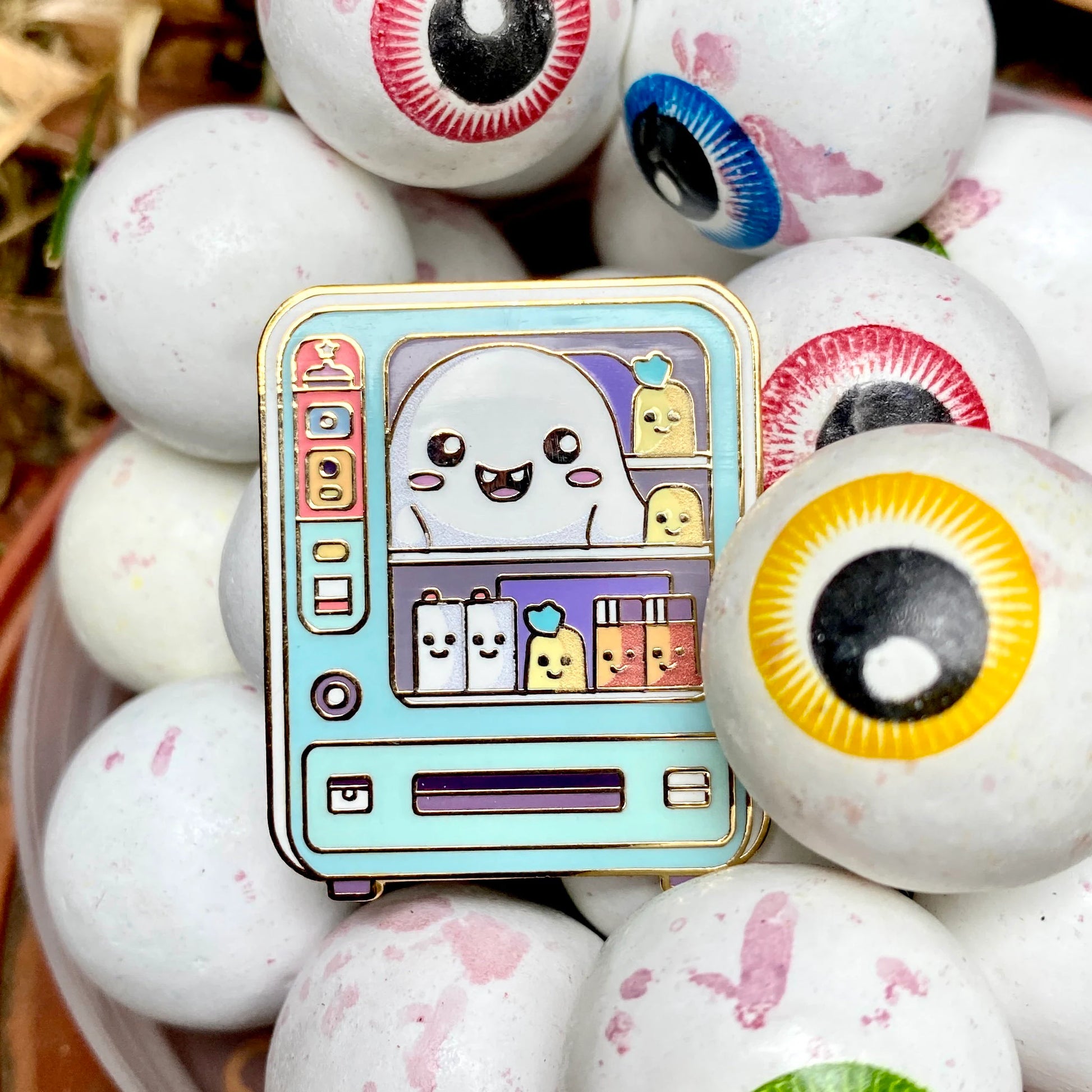 Spectral Snackstop, witchy enamel pin