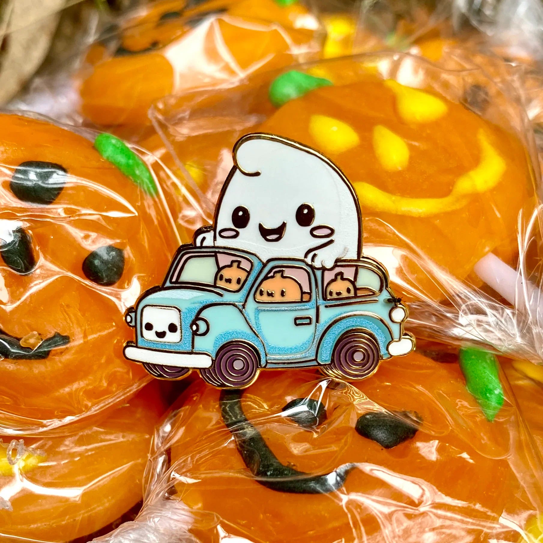 Spectral Speedster, witchy enamel pin
