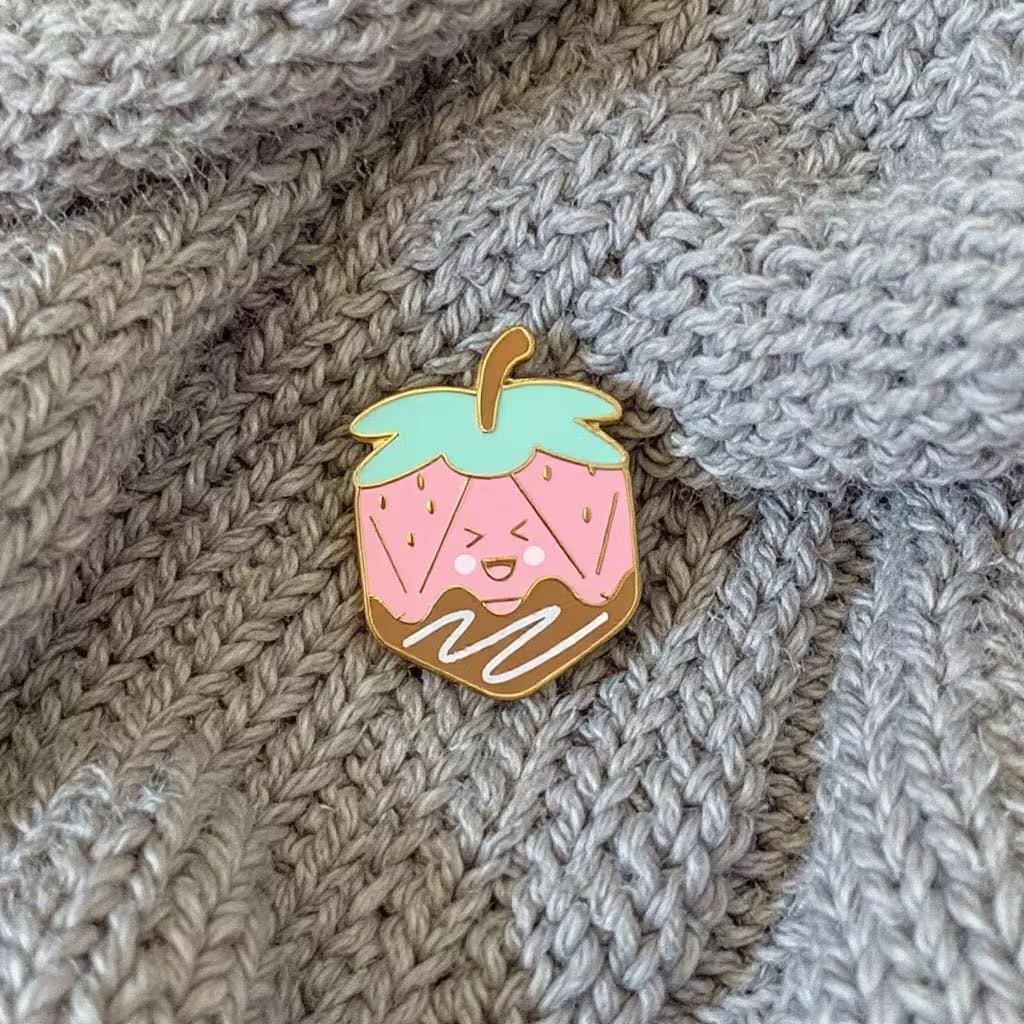 Strawberry Dice, D&D enamel pin