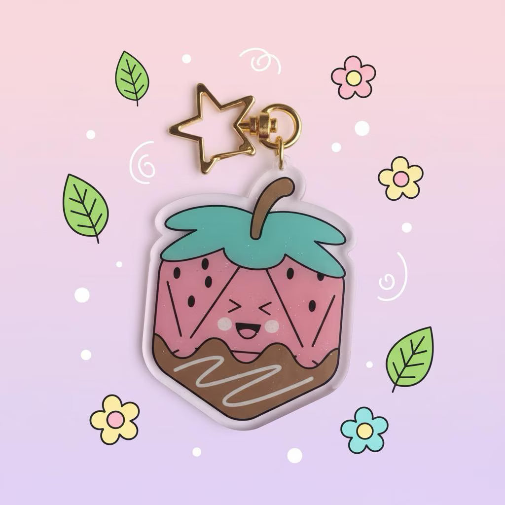 Strawberry Dice, D&D enamel pin