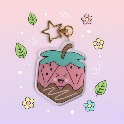 Strawberry Dice, D&D enamel pin