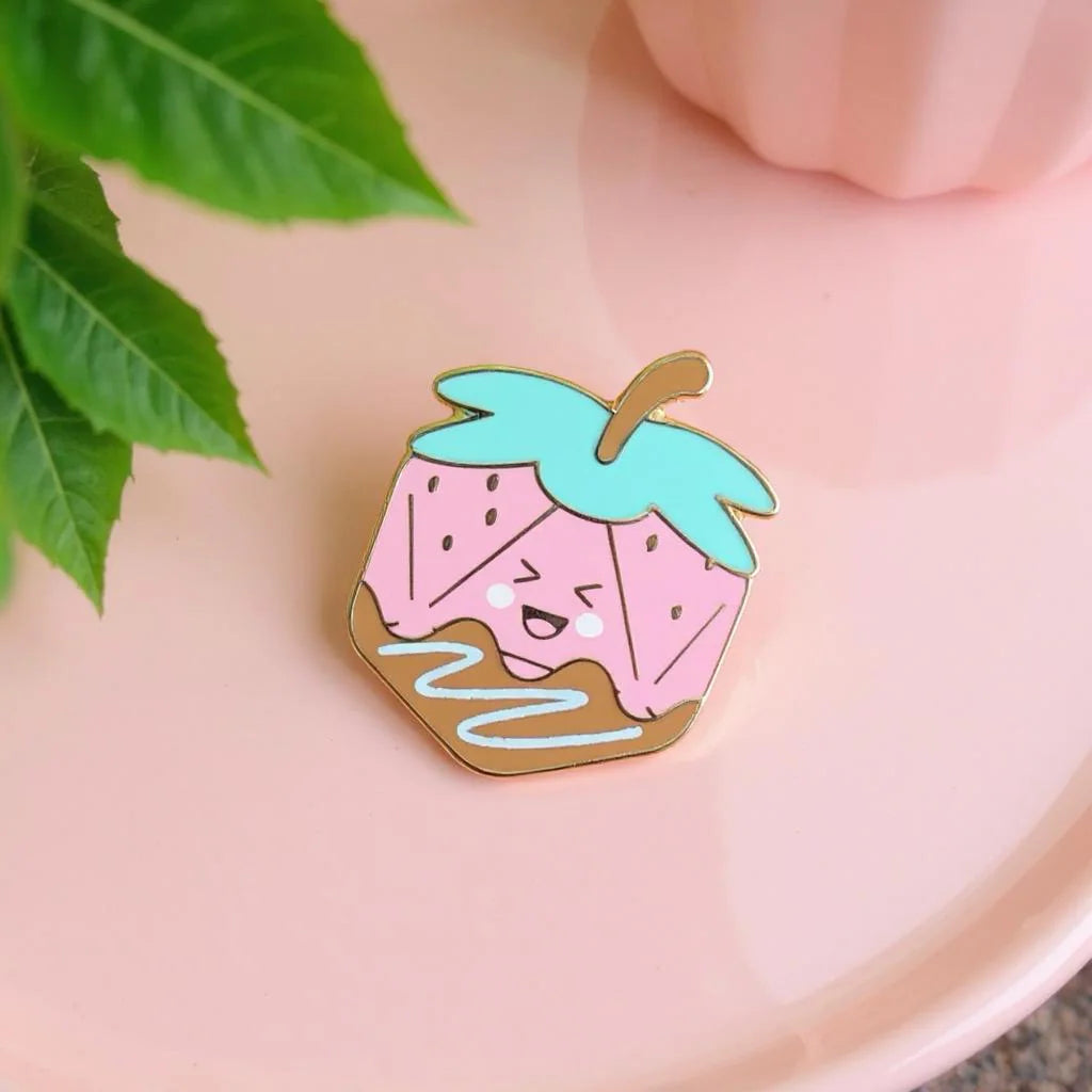 Strawberry Dice, D&D enamel pin