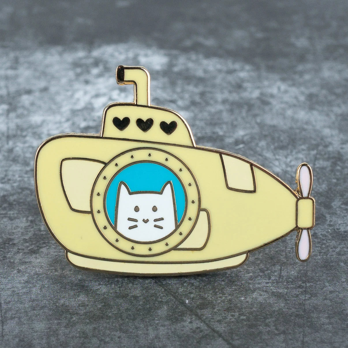 Submarine Frank, cat enamel pin