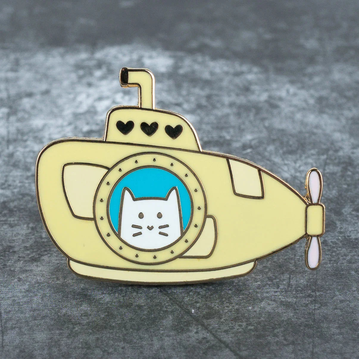 Submarine Frank, cat enamel pin