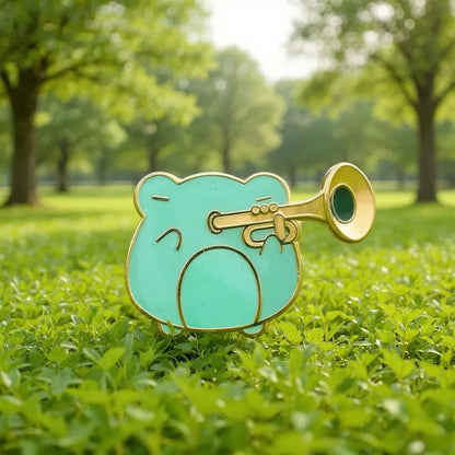Trumpet Frog, frog enamel pin