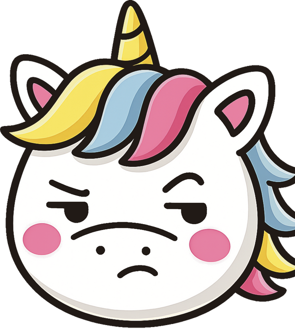 Grumpy the Unicorn face