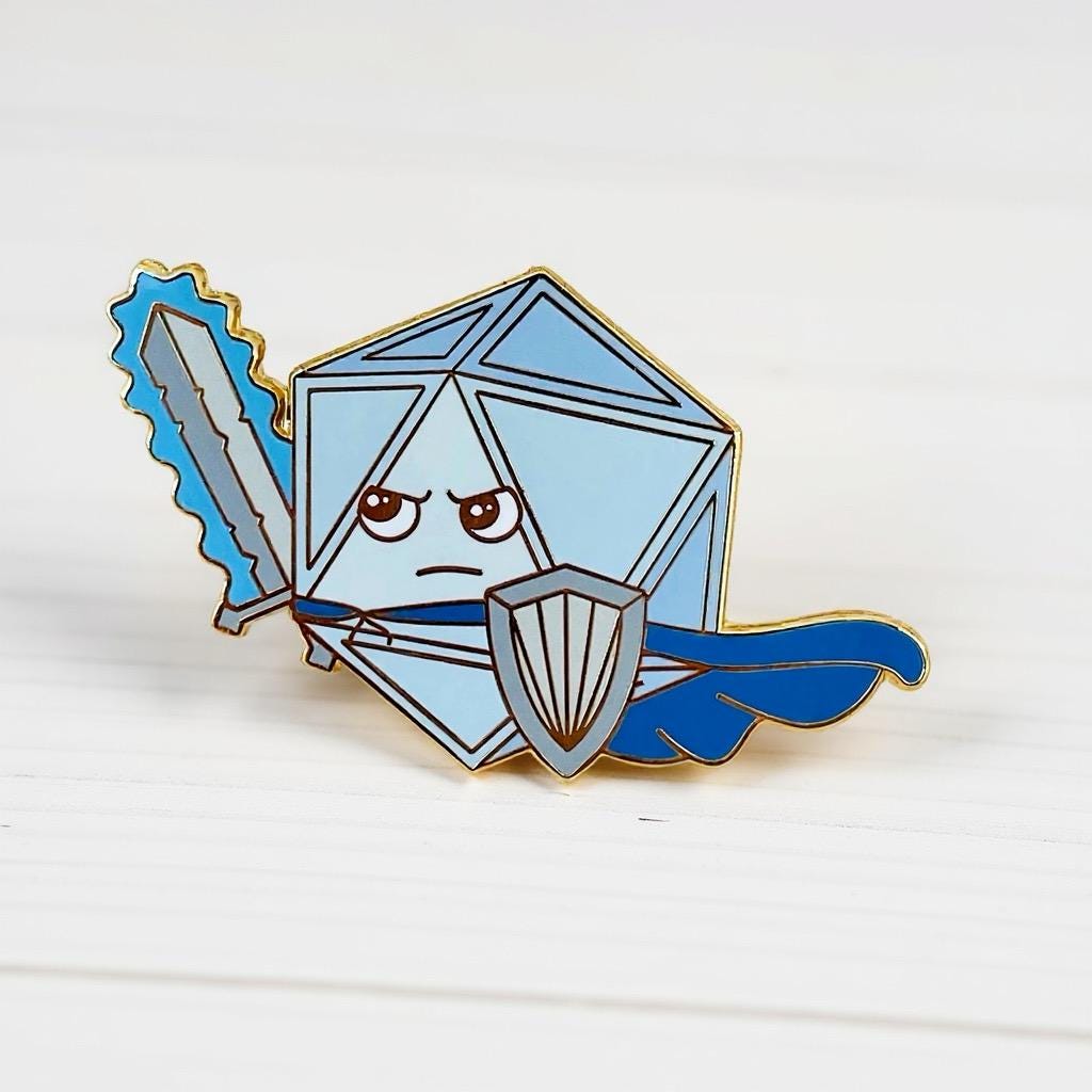 Vanguard Defender D20, D&D enamel pin