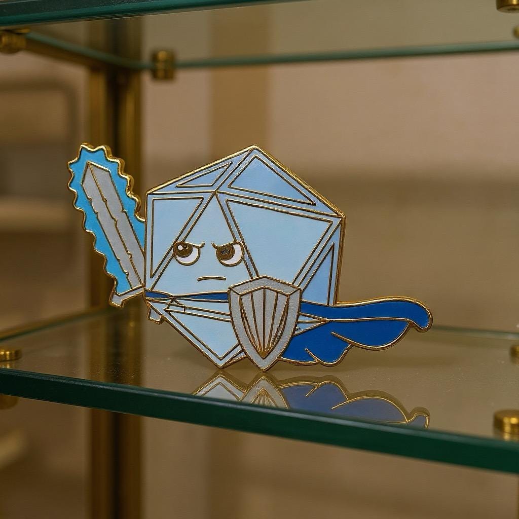 Vanguard Defender D20, D&D enamel pin