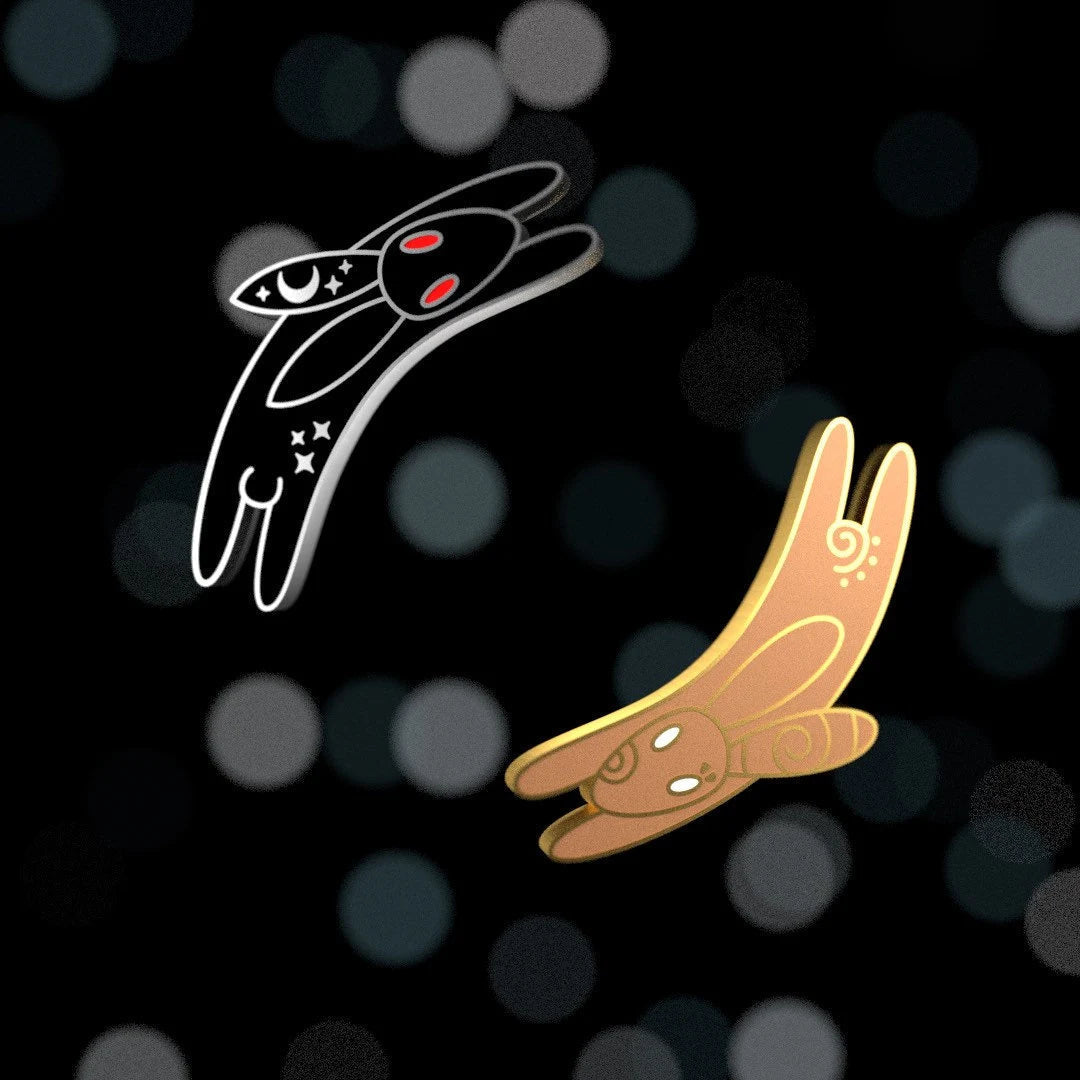 Inlé & El-Ahrairah, literary enamel pin