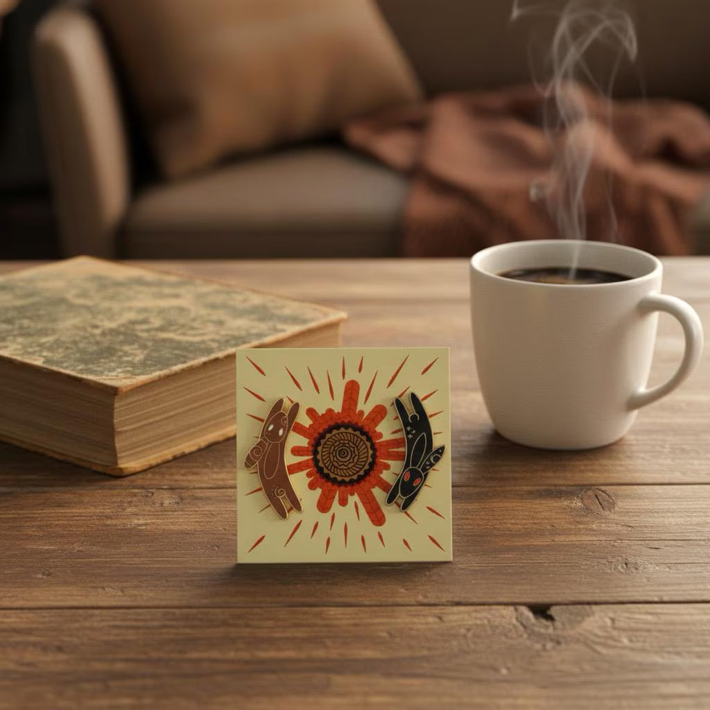 Inlé & El-Ahrairah, literary enamel pin