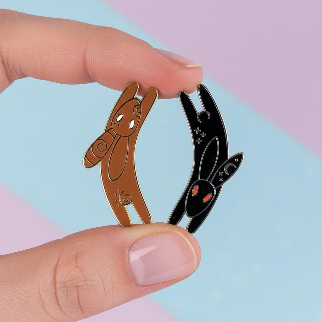 Inlé & El-Ahrairah, literary enamel pin