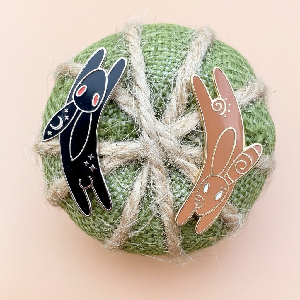 Inlé & El-Ahrairah, literary enamel pin