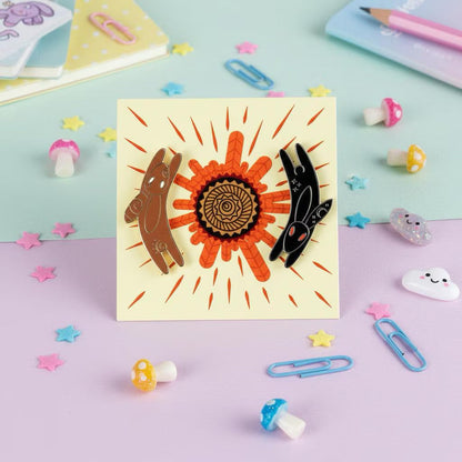 Inlé & El-Ahrairah, literary enamel pin