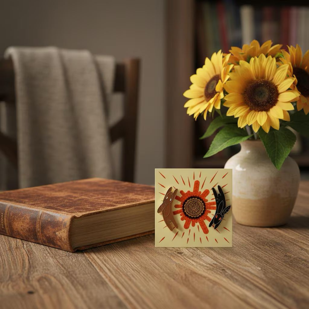 Inlé & El-Ahrairah, literary enamel pin